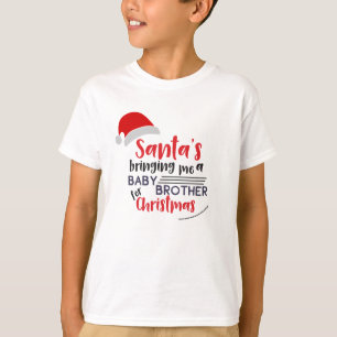 Santa Bringing Baby Brother Shirt - Kinder Kerst