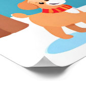 Santa Bringing Cadeaus en Puppies | Kunst aan de m Poster (Hoek)