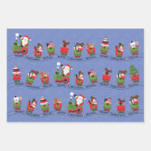 Santa & Brunette Girl op trein Inpakpapier Vel (Voorkant 2)