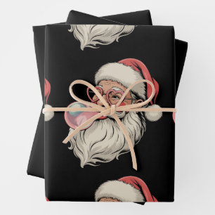 Santa Bubble Gum Roze Zonnebril Kerstmis Inpakpapier Vel