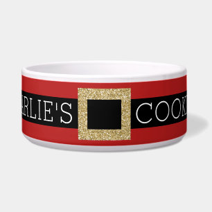 Santa Buckle Persoonlijke Glitter Name Cat of Dog Voerbakje