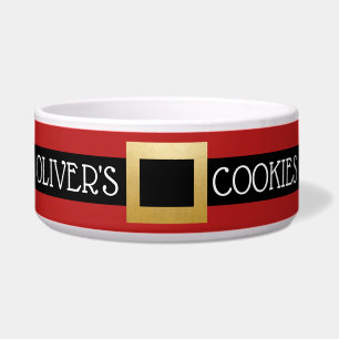 Santa Buckle Persoonlijke naam Cat of Dog Voerbakje