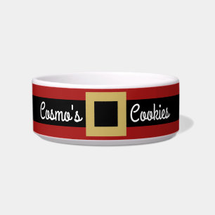 Santa Buckle Specialized Pet Name Cat of Dog Food Voerbakje