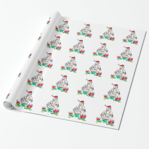 Santa Buddha met Santa Hat Cadeaupapier
