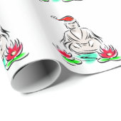 Santa Buddha met Santa Hat Cadeaupapier (Rol Hoek)