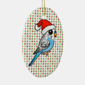 Santa Budgie Blue Keramisch Ornament (Rechts)