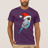 Santa Budgie Blue T-shirt (Voorkant)