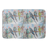 Santa Budgie Budgies Floral Pattern Tissue Paper Badmat (Voorkant)