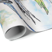 Santa Budgie Budgies Floral Pattern Wrapping Paper Cadeaupapier (Rol Hoek)