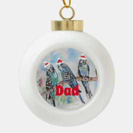 Santa Budgie Parrot Budgies vader Ornament