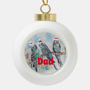 Santa Budgie Parrot Budgies vader Ornament