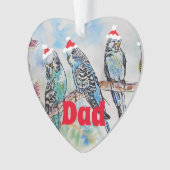 Santa Budgie Parrot Budgies vader Ornament (voorkant)