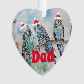 Santa Budgie Parrot Budgies vader Ornament (voorkant)