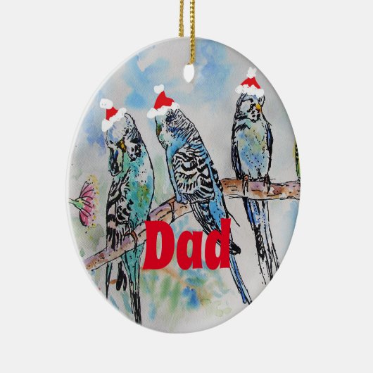 Santa Budgie Parrot Budgies vader Ornament (Rechts)