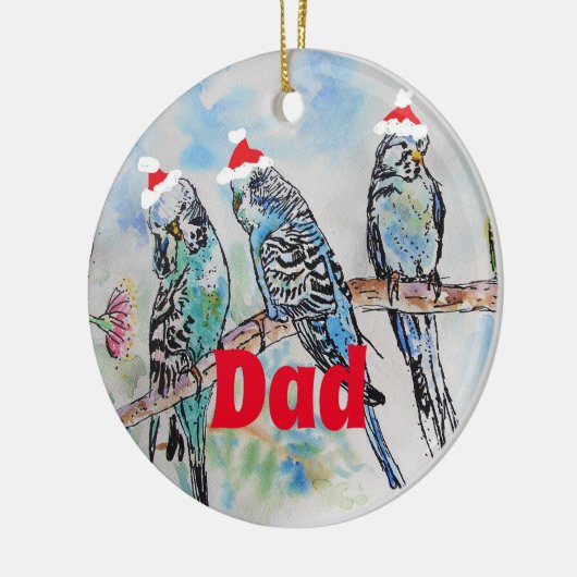 Santa Budgie Parrot Budgies vader Ornament (Links)