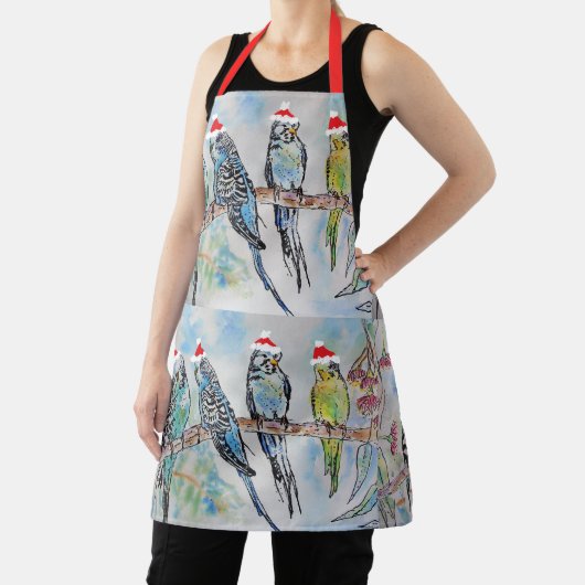 Santa Budgies Budgie bird Kerstmis Apron Schort (Insitu)