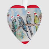 Santa Budgies Budgie Kerst Decoratie (voorkant)