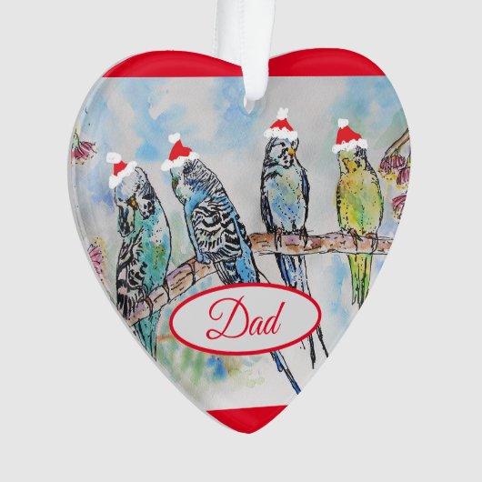 Santa Budgies Budgie-kerstpap Decoratie (voorkant)