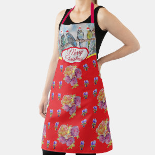 Santa Budgies Kerstrode vrouwen Apron Schort