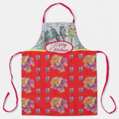 Santa Budgies Kerstrode vrouwen Apron Schort (Voorkant)