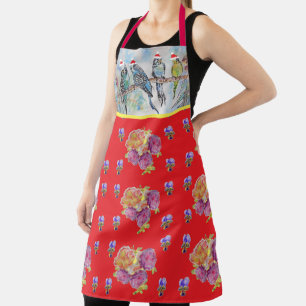 Santa Budgies Kerstrode vrouwen Apron Schort