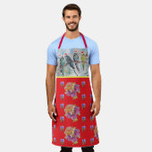 Santa Budgies Kerstrode vrouwen Apron Schort (Gedragen)