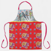 Santa Budgies Kerstrode vrouwen Apron Schort (Voorkant)