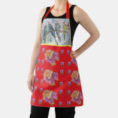 Santa Budgies Kerstrode vrouwen Apron Schort (Insitu)