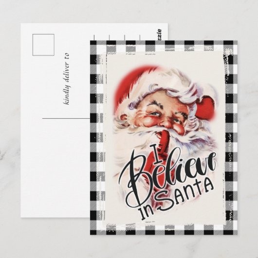  Santa Buffalo Country Kerstgroet Briefkaart (Voorkant / Achterkant)