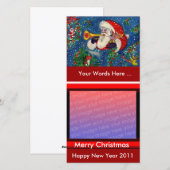 SANTA BUGLER MUSICAL CHRISTMAS NACHT FEESTDAGENKAART (Voorkant / Achterkant)