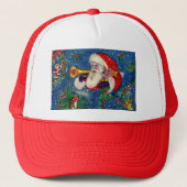 SANTA BUGLER Musical Kerstmis Trucker Pet (Voorkant)