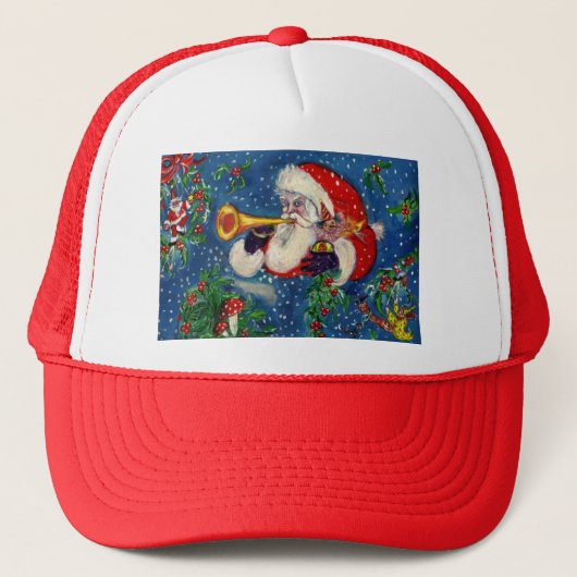 SANTA BUGLER Musical Kerstmis Trucker Pet (Voorkant)