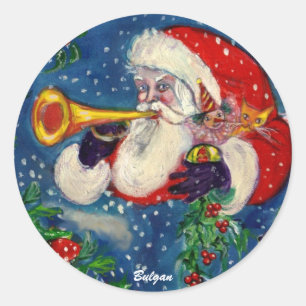 SANTA BUGLER RONDE STICKER