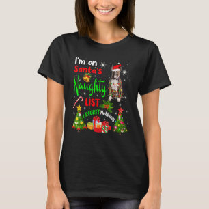 Santa Bull Terrier Ik sta op de Naughty List X M T-shirt