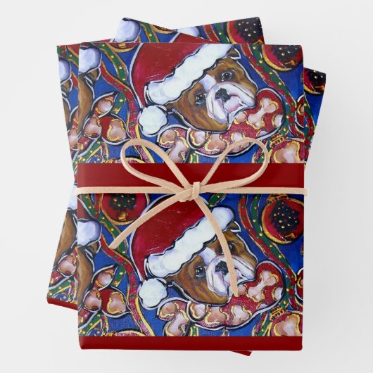 SANTA BULLDOG INPAKPAPIER VEL (In situ)