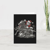 Santa Bulldogging Christmas Cowboy Santa Rodeo Xma Kaart (Voorkant)
