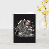 Santa Bulldogging Christmas Cowboy Santa Rodeo Xma Kaart (Gele Bloem)