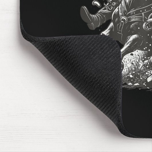 Santa Bulldogging Christmas Cowboy Santa Rodeo Xma Muismat (Hoek)