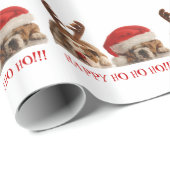 Santa Bulldogs Wrapping Paper Cadeaupapier (Rol Hoek)