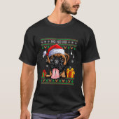 Santa Bullmastiff Dog Ugly Sweater Kerstmis T-shirt (Voorkant)