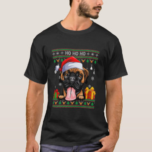 Santa Bullmastiff Dog Ugly Sweater Kerstmis T-shirt