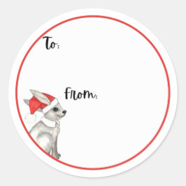 Santa Bunnies  Ronde Sticker