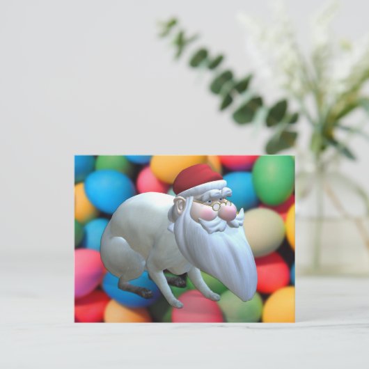 Santa Bunny Feestdagenkaart (Staand voorkant)