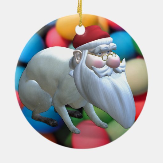 Santa Bunny Keramisch Ornament (Achterkant)