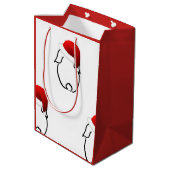 Santa Bunny Medium Gift Bag Cadeauzakje (Achterkant Gekanteld)