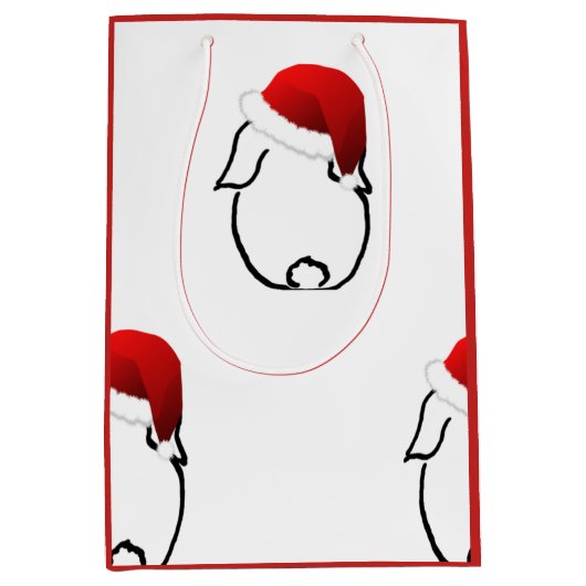 Santa Bunny Medium Gift Bag Medium Cadeauzakje (Voorkant)