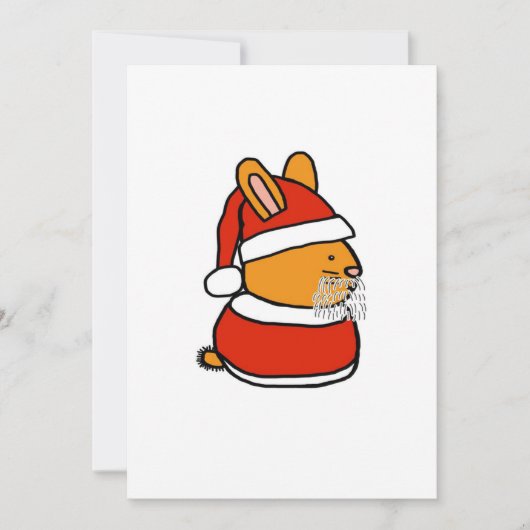 Santa Bunny Oud | Schattige konijnencadeau Feestdagenkaart (Voorkant)
