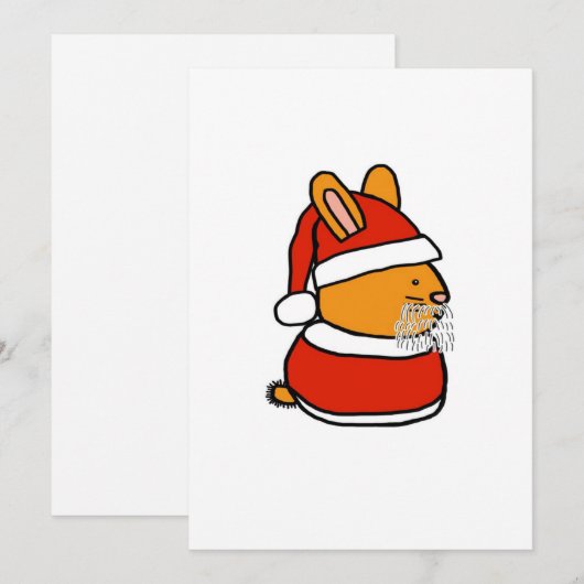 Santa Bunny Oud | Schattige konijnencadeau Feestdagenkaart (Voorkant / Achterkant)