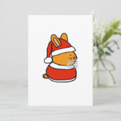 Santa Bunny Oud | Schattige konijnencadeau Feestdagenkaart (Staand voorkant)