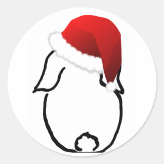 Santa Bunny Ronde Sticker